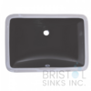 B605 BLACK VITREOUS CHINA RECTANGULAR UNDERMOUNT VANITY SINK